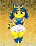 2022 animal_crossing ankha_(animal_crossing) anthro big_breasts bigdon1992 breasts digital_media_(artwork) domestic_cat egyptian feet felid feline felis female fingers hi_res mammal nintendo patreon short_stack solo toes wide_hipped_female wide_hips