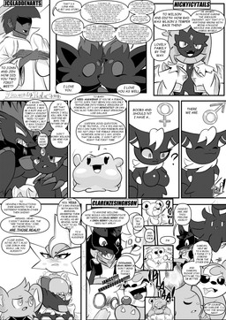 13_panel_comic 5_fingers ambiguous_gender answer anthro berry black_nose black_text bodily_fluids breasts chest_gem claws clenched_teeth clothed clothing crossed_arms dialogue ellipsis exclamation_point eyebrows eyelashes eyes_closed featureless_breasts female feral fingers food forehead_gem fruit fur gem hair hat headgear headwear looking_at_another male mouth_closed neck_tuft open_mouth open_smile plant pupils question question_mark questions_and_answers sharp_teeth sitting smile speech_bubble talking_to_another tears teeth text text_box tuft white_pupils white_sclera heavenlyproductions nintendo pokemon ditto_(pokemon) gallade generation_1_pokemon generation_2_pokemon generation_4_pokemon generation_5_pokemon generation_6_pokemon human lucario mammal meowstic meowstic_(male) pokemon_(species) pumpkaboo shinx teddiursa weavile zoroark zorua 2025 absurd_res comic english_text hi_res monochrome