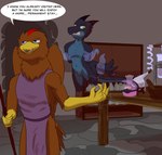 bdsm bondage bound captured laboratory mage_hand magic_user nude suspending tail text herseio aquilan yoko accipitrid accipitriform avian bird eagle kobold scalie english_text hi_res