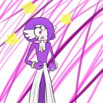 alternate_color big_eyes bracelet female flat_chested hair jewelry not_furry open_mouth pink_eyes pseudo_clothing purple_body purple_hair purple_skin short_hair solo standing star toony white_body white_skin lvl100gardevoir nintendo pokemon cleo fan_character gardevoir generation_3_pokemon pokemon_(species) 1:1 absurd_res hi_res