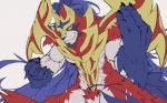 anthro anthrofied fur male muscular muscular_anthro muscular_male pokemorph simple_background solo skarltano nintendo pokemon canid canine crowned_shield_zamazenta generation_8_pokemon legendary_pokemon mammal pokemon_(species) zamazenta 16:10 2019 digital_media_(artwork) hi_res widescreen