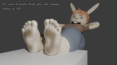 anthro barefoot bodily_fluids dialogue feet female foot_fetish fur relaxing smelly smelly_feet solo sweat sweaty_feet tan_body tan_fur text colonthreeguy unsavory_stash blender_(copyright) louanne_(unsavory_stash) lagomorph leporid mammal rabbit 16:9 3d_(artwork) blender_(artwork) blender_cycles_(artwork) digital_media_(artwork) english_text hi_res widescreen