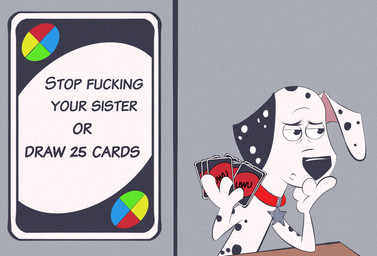 black_nose black_spots collar feral fur heterochromatic_ears implied_incest male narrowed_eyes profanity red_collar solo spots star text toony uwu white_body white_fur white_spots soggygoat 101_dalmatian_street 101_dalmatians disney draw_25_(meme) uno dylan_(101_dalmatians) canid canine canis dalmatian domestic_dog mammal english_text hi_res meme redraw