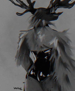 anthro antlers bodysuit clothing fluffy horn latex latex_clothing male nails rear_view skinsuit solo tight_clothing vaxhunt bloodborne fromsoftware sony_corporation sony_interactive_entertainment beast_(bloodborne) cleric_beast_(bloodborne) deer mammal 5:6 greyscale hi_res monochrome