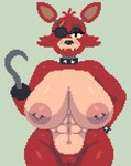 abs anthro areola big_breasts biped breasts collar crossgender eye_patch eyewear female genitals hook hook_hand huge_breasts machine mtf_crossgender narrowed_eyes nipple_piercing nipples piercing pussy red_body simple_background solo spiked_collar spikes wide_hips yellow_eyes ssspankeer five_nights_at_freddy's scottgames foxy_(fnaf) animatronic canid canine fox mammal robot 2024 absurd_res digital_media_(artwork) hi_res pixel_(artwork)