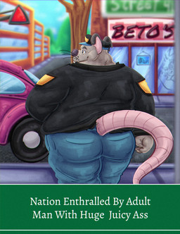 4_fingers anthro big_butt biped bottomwear butt car clothing detailed_background fingers fur grey_body grey_fur hat headgear headwear humanoid_hands male outside overweight overweight_male pants plant shirt solo standing store text topwear tree vehicle whiskers 06betos11 brok_the_investigator cowcat_games guard_(brok_the_investigator) mammal murid murine rat rodent 2026 absurd_res english_text hi_res meme