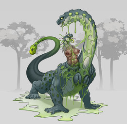 2_heads anthro anthro_to_feral anthro_to_taur armless big_breasts blue_body breasts brown_body claws feet female feral finger_claws fingers genitals goo_transformation green_tongue grey_body hole_(anatomy) long_neck mid_transformation multi_body multi_genitalia multi_head multi_vulva nipples nude open_mouth plant pupils slime slit_pupils solo standing tail teal_body teeth toe_claws toes tongue tongue_out transformation tree vulva lunate european_mythology greek_mythology mythology assildra hydra monster scalie taur 2026 absurd_res english_description hi_res story story_in_description