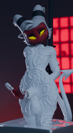 anthro balls big_balls big_penis erection freckles genitals latex male mindfuck penetration penis questionable_consent solo sounding_beads tail urethral urethral_penetration vat white_latex nocturnalfuzz hellaverse helluva_boss moxxie_(helluva_boss) imp living_latex 3d_(artwork) absurd_res digital_media_(artwork) hi_res huge_filesize