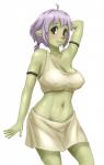 breasts clothed clothing female green_body green_skin hair midriff navel not_furry purple_hair simple_background solo white_background orca_(artist) that_time_i_got_reincarnated_as_a_slime haruna_(that_time_i_got_reincarnated_as_a_slime) goblin hobgoblin humanoid hi_res