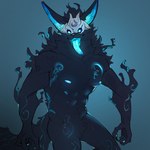 anthro anthrofied featureless_crotch male mask muscular muscular_anthro muscular_male nipples nude pecs simple_background smile solo tongue tongue_out warwickislovely league_of_legends riot_games tencent kindred_(lol) wolf_(lol) canid canine canis mammal shadow_creature wolf 1:1 hi_res