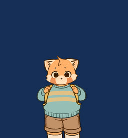 anthro backpack bottomwear brown_eyes clothed clothing fur looking_at_viewer male orange_body orange_fur shorts simple_background solo sweater topwear transparent_background young young_anthro young_male 0scribble_nibble ailurid mammal red_panda alpha_channel digital_media_(artwork)