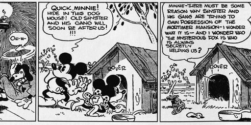 4_fingers anthro barefoot bottomwear claws clothed clothing dialogue feet female fingers footwear gloves group gun handgun handwear high_heels male onomatopoeia open_mouth outside overalls pegleg plant ranged_weapon revolver shoes skirt sound_effects tail text tree weapon floyd_gottfredson walt_disney_(artist) disney mickey_mouse minnie_mouse pegleg_pete pete_(disney) sylvester_shyster canid canine canis domestic_cat domestic_dog felid feline felis mammal 1930 20th_century absurd_res ancient_art black_and_white english_text hi_res long_image monochrome wide_image