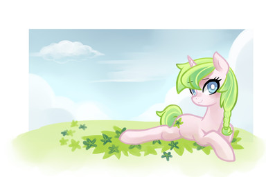 blind blue_eyes cutie_mark disability female feral fur green_hair hair horn pink_body pink_fur solo kianamai hasbro my_little_pony mythology anthea fan_character equid equine mammal mythological_creature mythological_equine unicorn 3:2 hi_res