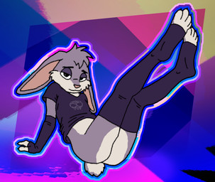 4_toes anthro ass_up bedroom_eyes biped butt butt_focus clothed clothing clothing_pull feet femboy fingers flirting form_fitting gradient_background highlight_outline legs_up legwear looking_at_viewer male narrowed_eyes rear_view scut_tail seductive shirt shirt_pull short_tail simple_background smug solo submissive suggestive tail teasing thigh_highs tight_clothing tight_shirt tight_topwear toes topwear topwear_pull ircluzar violet_bunny lagomorph leporid mammal rabbit full-length_portrait hi_res portrait