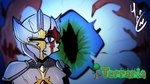 anthro armor blood bodily_fluids male solo harucat terraria eye_of_cthulhu_(terraria) felid feline mammal monster 16:9 widescreen