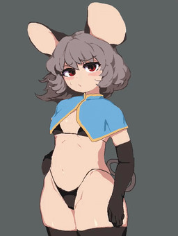 big_breasts breast_expansion breasts expansion female growing huge_breasts hyper hyper_breasts olek34 solo touhou nazrin human mammal animated