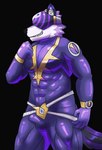 anthro bulge clothing detailed_bulge fur hypnosis hypnotic_visor latex latex_clothing latex_mask latex_suit male mask mind_control muscular muscular_male purple_body purple_fur purple_wolf_villain_(live_a_hero) solo suiting visor haha-yea tennanik lifewonders live_a_hero wolf_villain_(live_a_hero) canid canine canis mammal wolf absurd_res hi_res