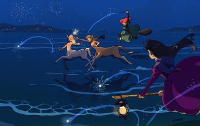 animal_ears breasts broom broom_riding brown_body brown_fur casual_nudity cleaning_tool clothed clothed_human clothing featureless_breasts female fully_clothed fully_clothed_human fur group hooves lamp lantern light_body light_skin magic magic_user night nude nude_female nude_taur outside quadruped running tail wand water carol_caocao european_mythology greek_mythology mythology centaur equid equid_taur human humanoid_taur mammal mammal_taur taur hi_res