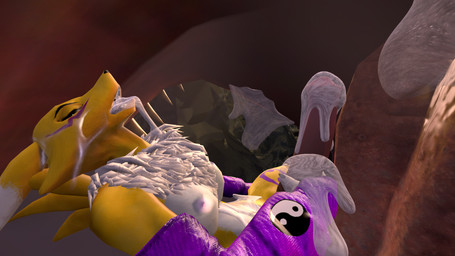 animal_genitalia animal_penis anthro bodily_fluids breasts breath claws cum cum_in_mouth cum_inside cum_on_face drooling duo equine_genitalia equine_penis erection excessive_cum excessive_genital_fluids eyes_closed fur genital_fluids genitals gynomorph intersex lounge mostly_offscreen_character nude penis saliva satisfied size_difference steam teeth tongue vore pygmalion_(artist) bandai_namco digimon canid canine digimon_(species) dinosaur mammal prehistoric_species renamon reptile scalie theropod tyrannosaurid tyrannosauroid tyrannosaurus tyrannosaurus_rex 16:9 3d_(artwork) digital_media_(artwork) hi_res source_filmmaker_(artwork) widescreen