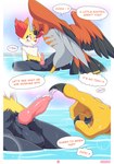 animal_genitalia animal_penis anthro anthro_on_feral ari_the_talonflame avian avian_feet balls bath bestiality bird blush bodily_fluids braixen canid canine canine_genitalia canine_penis chest_tuft comic cum cum_drip cum_on_toe dialogue dripping duo ear_tuft ellie_the_braixen english_text erection feathered_wings feathers feet feral generation_6_pokemon genital_fluids genitals heart_symbol hi_res imminent_sex interspecies knot male male/male male_on_feral mammal nikkibunn nintendo penis pokemon pokemon_(species) precum red_eyes size_difference spread_legs spreading talking_feral talonflame talons teasing text throbbing throbbing_penis toes tuft water wide_hips wings