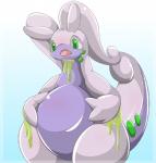 2015 ambiguous_gender belly dragon generation_6_pokemon goodra mythological_creature mythological_scalie mythology nintendo open_mouth pokemon pokemon_(species) scalie simple_background solo standing tail type