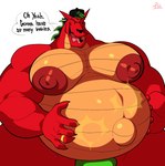 anthro belly big_belly big_moobs big_nipples bulge clothed clothing hair huge_belly hyper hyper_belly male moobs morbidly_obese morbidly_obese_anthro morbidly_obese_male nipples obese obese_anthro obese_male overweight overweight_anthro overweight_male pregnant pregnant_anthro pregnant_male red_body simple_background solo text topless white_background bobthetanuki american_dragon:_jake_long disney mythology jake_long dragon mythological_creature mythological_scalie scalie english_text hi_res