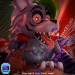 3d_(artwork) animatronic blender_(software) bodily_fluids breasts bugafterdark canid canine canis caption clothed clothing cum cum_inside digital_media_(artwork) duo erection female female_penetrated five_nights_at_freddy's five_nights_at_freddy's:_security_breach fur genital_fluids genitals hair hi_res human humanoid interspecies lipstick looking_at_viewer machine makeup male male/female male_penetrating male_penetrating_female mammal nipples nude penetration penis pussy robot roxanne_wolf saliva saliva_string salivating scott_cawthon scottgames sex steel_wool_studios tail text tongue vaginal vaginal_penetration wolf