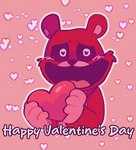 anthro blush female heart_eyes heart_symbol holding_heart holidays looking_at_viewer open_mouth open_smile simple_background smile solo text tongue bonnie_kuro mob_entertainment poppy_playtime smiling_critters valentine's_day bobby_bearhug bear mammal english_text hi_res