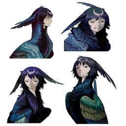 black_eyes blue_body blue_ears blue_feathers blue_hair clenched_teeth expressionless feathered_ears feathers female female_feral feral green_body green_feathers hair human_faced_feral humanoid_face iridescent iridescent_feathers iridescent_hair iridescent_wings light mane mouth_closed multicolored_body multicolored_feathers multicolored_wings multiple_expressions purple_body purple_feathers purple_hair semi-realistic short_hair solo teeth wings yellow_body yellow_feathers jejejunum european_mythology greek_mythology mythology whisper_(jejejunum) animal_humanoid avian harpy humanoid mythological_avian mythological_creature nethermare 1:1 2025 bust_portrait digital_media_(artwork) hi_res lighting multiple_images portrait shaded