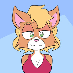 anthro blonde_hair breasts cleavage clothed clothing fangs female fur green_eyes hair looking_at_viewer mouth_shot open_mouth presenting_mouth solo tan_body tan_fur teeth tongue tongue_out uvula white_body white_fur lecigzz domestic_cat felid feline felis mammal 1:1 2024 animated animated_gif short_playtime