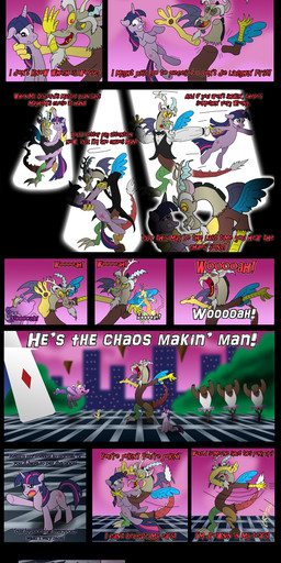 antlers blue_body blue_feathers clothing cutie_mark d6 dancing dialogue dice feathered_wings feathers female feral fur group hair horn long_hair male membrane_(anatomy) membranous_wings moon multicolored_hair parody purple_body purple_eyes purple_fur purple_hair red_eyes screaming short_hair singing text two_tone_hair white_hair wings unoservix friendship_is_magic hasbro my_little_pony mythology the_nightmare_before_christmas discord_(mlp) screwball_(mlp) twilight_sparkle_(mlp) american_bison bison bovid bovine chimera draconequus earth_pony equid equine horse mammal mythological_creature mythological_equine pony unicorn 2011 absurd_res comic english_text hi_res long_image tall_image
