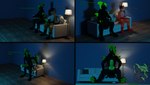 anthro bedroom dark duo facesitting growth hyper looking_at_another male male/male shrinking sitting_on_another size_difference size_play size_transformation text transformation f4r3u5z mythology fareusz hash_the_fox canid canine canis dragon fox hybrid mammal mephitid mythological_creature mythological_scalie scalie skunk wolf 3d_(artwork) absurd_res comic digital_media_(artwork) english_text hi_res huge_filesize