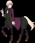 absurd_res alois_trancy alpha_channel alternative_fashion bangs black_butler blonde_hair blue_eyes bottomwear centaur clothing coat enchantedpencil equid equid_taur european_mythology furgonomics greek_mythology hair hi_res hooves human_torso humanoid_taur j-fashion male mammal mammal_taur mythology ouji_(fashion) pale_skin shorts smile solo taur taurification taurified topwear vest young_(lore)