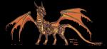 2018 ambiguous_gender black_background digital_media_(artwork) dragon feral fire foxmode hi_res mythological_creature mythological_scalie mythology scalie simple_background solo tail