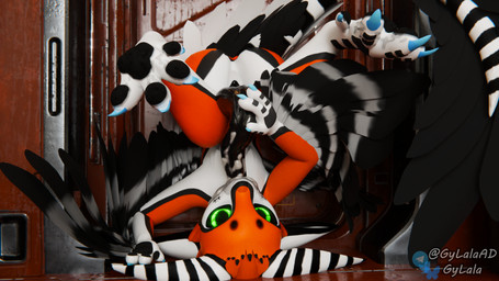 4_ears anthro autofellatio black_penis bodily_fluids claws cum feet fur genital_fluids genitals inside male masturbation multi_ear oral oral_masturbation orange_body orange_fur pawpads paws penile penile_masturbation penis solo tail tapering_penis white_body white_fur wings gylala gylala_(character) avali 3d_(artwork) blender_(artwork) digital_media_(artwork) hi_res