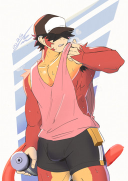 active_wear anthro bodily_fluids bottomwear clothed clothing exercise fur hair male muscular muscular_male open_mouth piercing pose simple_background solo sweat tail topwear tabascomilk maeka_(tabascomilk) haplorhine humanoid mammal monkey primate absurd_res colored digital_drawing_(artwork) digital_media_(artwork) hi_res pinup shaded signature sketch