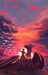 2020 claws day detailed_background digital_media_(artwork) dragon duo european_mythology feral hi_res horn human mammal membrane_(anatomy) membranous_wings mythological_creature mythological_scalie mythology outside saphireshear scales scalie size_difference sky spines tail western_dragon wings