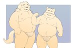 anthro asian_clothing belly blush clothing duo east_asian_clothing eyes_closed fundoshi humanoid_hands japanese_clothing kemono male moobs nipples overweight overweight_male underwear inunoshippo canid canine canis domestic_dog mammal 2022