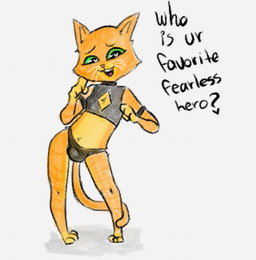alternative_fashion anthro armband black_clothing black_topwear black_underwear bulge cleavage_cutout clothed clothing crop_top cutout dialogue femboy fur green_eyes heart_eyes heart_symbol looking_at_viewer male open_mouth open_smile orange_body orange_fur pantsless pose question seductive shirt simple_background skimpy smile solo standing tail text topwear underwear whiskers white_background alessandro_(artist) dreamworks puss_in_boots_(franchise) puss_in_boots_(dreamworks) domestic_cat felid feline felis mammal