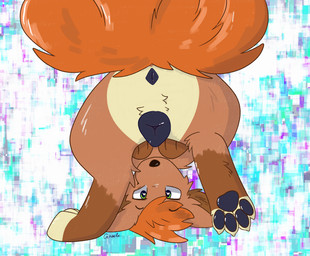 animal_genitalia animal_vulva anus black_anus black_pawpads black_vulva canine_genitalia canine_vulva feet female feral genitals hair leg_markings looking_back markings orange_hair pawpads paws socks_(marking) solo tail toeless_(marking) toeless_socks_(marking) vulva vixeyhuskybutt nintendo pokemon canid canine fox generation_1_pokemon mammal pokemon_(species) vulpix hi_res