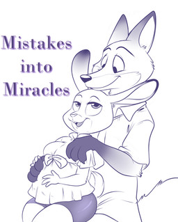 anthro black_nose breasts buckteeth clothed clothing duo eye_contact female fully_clothed half-closed_eyes looking_at_another male narrowed_eyes necktie open_mouth pregnant pregnant_anthro pregnant_female simple_background size_difference smile teeth text tongue white_background lonbluewolf disney mistakes_into_miracles zootopia judy_hopps nick_wilde american_red_fox canid canine european_rabbit fox lagomorph leporid mammal oryctolagus rabbit red_fox true_fox english_text monochrome