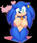 2019 alpha_channel anthro bell bell_collar big_breasts bodily_fluids breasts collar cowbell crossgender dialogue ear_piercing ear_tag eulipotyphlan eyelashes female genitals green_eyes hands_behind_back heart_eyes heart_symbol hedgehog knees_together lactating looking_at_viewer mammal mtf_crossgender navel nipples nude open_mouth piercing pussy sega simple_background solo sonic_the_hedgehog sonic_the_hedgehog_(series) sound_effects standing thanu thick_thighs transparent_background