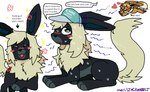 :3 ambiguous_gender blush blush_lines bodily_fluids chibi clothing cute_fangs dark_body dark_fur dialogue dipstick_tail doodle_page duo fangs feral feral_with_hair fluffy fluffy_tail fur fur_markings glistening glistening_eyes hair happy hat hat_only headgear headgear_only headwear headwear_only heart_symbol light_hair love markings mostly_nude mullet pawpads paws simplified_pawpads smile solo_focus sweat tail tail_markings teeth text tongue tongue_out worried jackrabbit_(artist) fakemon nintendo pokemon miso_(jackrabbit) munchkin_(jackrabbit) eevee eeveelution flareon generation_1_pokemon pokemon_(species) 2025 digital_media_(artwork) english_text microsoft_paint_(artwork) signature