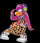 clothing electronics female footwear fur fur_markings hair headphones jewelry looking_at_viewer markings necklace pattern_clothing pink_hair shoes short_hair sleeveless_shirt solo toony upper_teeth_only white_clothing white_footwear unknown_artist club_penguin dj_cadence avian bird penguin alpha_channel full-length_portrait official_art portrait