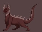 female feral frill_(anatomy) red_eyes scar solo silverywhite asian_mythology chinese_mythology east_asian_mythology mythology canid canine fox mammal mustelid mythological_canine mythological_creature otter black_and_red hi_res monochrome