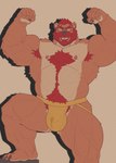 abs anthro armpit_hair barazoku beard belly_hair biceps bodily_fluids body_hair bulge chest_hair claws clothed clothing eyewear facial_hair fangs flexing flexing_bicep genital_fluids glasses hair happy_trail jockstrap jockstrap_only male mature_anthro mature_male nipples open_mouth open_smile pecs precum pubes red_beard red_facial_hair red_hair short_hair smile solo teeth thick_thighs topless topless_anthro topless_male underwear underwear_only wearing_glasses mr_nellory bear mammal digital_drawing_(artwork) digital_media_(artwork) hi_res