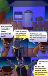 5:8 anthro background_shot base_three_layout bear big_pecs blockage_(layout) brown_body brown_fur brown_hair canid canine canis clothed clothing color_coded color_coded_speech_bubble colored comic dialogue digital_media_(artwork) duo ear_piercing english_text establishing_panel facial_hair four_frame_image fur gradient gradient_background gradient_speech_bubble grey_body grey_fur hair hi_res horizontal_blockage hybrid juno_(sleepywozzy) klenn_(sleepywozzy) long_ears male male/male mammal mature_anthro night open_mouth overweight pecs piercing pink_eyes plant shirt simple_background sleepywozzy smile speech_bubble text three_row_layout topwear tree