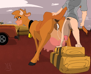 animal_genitalia animal_vulva bestiality bodily_fluids cum cum_in_vagina cum_inside female feral genital_fluids genitals human_on_feral interspecies male male/female outside_sex sex small_but_hung vulva missingperson home_on_the_range grace_(home_on_the_range) bovid bovine cattle human mammal