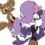 anthro duo female feral kissing licking tongue toony prostokvashino tama-tama hybrid lizard reptile scalie skink tiny_(disambiguation) 1:1