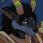 1:1 2015 ambiguous_gender anthro armor black_body black_fur black_hair black_nose blizzard_entertainment blue_background blue_body blue_fur bust_portrait canid clothed clothing conditional_dnp digital_media_(artwork) fan_character female fur green_eyes hair horn horn_jewelry horn_ring jewelry mammal paralee_(character) portrait ratte reaction_image ring_(jewelry) simple_background smile solo warcraft were werecanid worgen